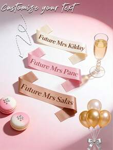 Correas personalizadas para fiestas con texto personalizado, correas con logotipo personalizado, correas para despedida de soltera, correas para concurso de belleza y cumpleaños, correas DIY, correas personalizadas para novia - Multicolor - Ver 3