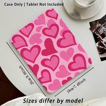 情人节特惠！1个装彩绘效果亚克力水晶平板电脑保护套，带支架，兼容荣耀、红米、OPPO、vivo、苹果等品牌，防弯折，硅胶加固边角，自动唤醒/睡眠功能，内置笔槽，多角度可折叠支架——完美日常保护，节日好礼。 - 彩色 - 查看 3