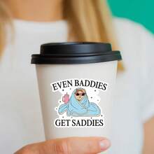 3-pack tecknade stötfångardekaler "Även onda blir ledsna" - Självhäftande vinyldekaler för mental hälsa för bilar, vattenflaskor, bärbara datorer - Glansig finish, Placering bakifrån, Engångssjälvhäftande, Rolig design - A - Visa 9