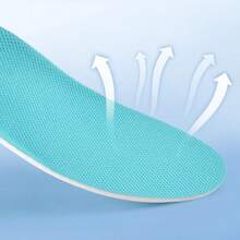1 Pair Unisex Arch Support Sports Insoles - Shock Absorbing, Durable, Breathable, Odor-Resistant, Comfortable Fit - For Athletic Shoes, Casual Shoes - Blue and White - View 2