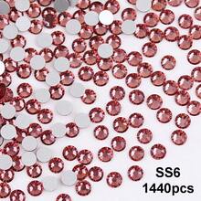 SS6 2MM-SS30 6.4MM, 7 Sizes, Non-Hot Fix, Adhesive Round Flat Bottom Glass Crystal Rhinestones, Multi-Color Crystal Gemstone Jewelry Beads DIY Glass Stone Diamond Design Accessories, Glitter Nail Art Stickers Decoration, Suitable For Phone Cases, Clothes, Bags, Shoes, Crafts - Multicolor - View 25