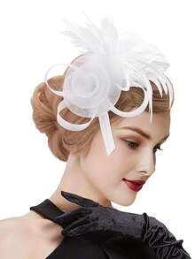 1pc Women Floral Headpiece, With Headband & Hair Clips, Suitable For Ladies & Girls To Wear At Tea Parties,Summer,Beach,Hat,Holiday,Travel - A - View 12