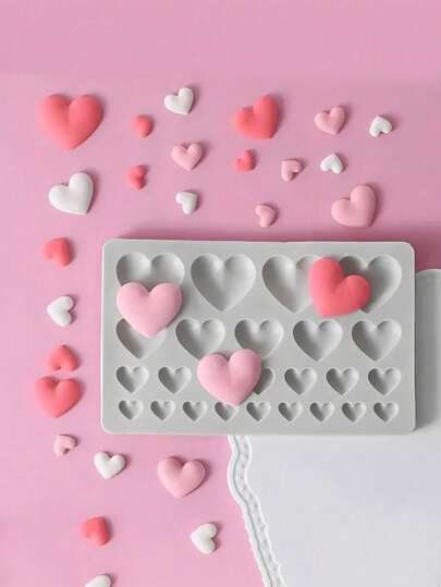 1pc 17.5cm (6.93in) Heart Shaped Silicone Mold - PA-Free Baking Mold For Making Chocolate, Candy, Jelly, Candle And Soap | Non-Stick DIY Baking Tool | Valentine's Day Baking Accessory