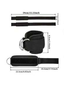 4件套健身配件，包含2个深蹲架脚踝绑带和1对硬拉辅助绑带，适合健身房力量训练，品质优良，是健身爱好者的必备之选，男女皆宜。 - 彩色 - 查看 3