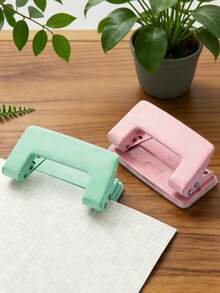 1pc Manual Hole Punch - Portable Hole Puncher With Punching Die, Suitable For Binding Loose-Leaf Files, Organizing Binders - No Battery Required, Applicable For Office, Student, DIY, Office - For Paper, Cardboard (Manual Hole Punch) - No Power Supply Needed - Multicolor - View 9