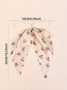 1件优雅缎带印花撞色拼接蝴蝶结发夹配饰，女士适用 - 彩色 - 查看 3