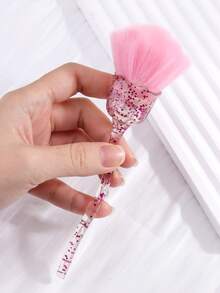 1pc Flower-Shaped Nail Dust Cleaning Brush With Acrylic Crystal Handle - Soft, Fluffy Gradient Bristles Remove Nail Dust Or Can Be Used As A Makeup Brush Tool - Suitable For Home Salon And Professional Nail Tool Use. Nail Supplies - Multicolor - View 12