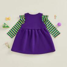Newborn Baby Girl Carnival Gras Outfit Mask Embroidery Long Sleeve Ruffle Romper Top Infant Skirt Set Little Girl Overall Dress. My 1st Mardi Gras Baby Boy Girl Carnival Outfit, Mardi Gras Baby Girl Outfits 0-18Months (Purple) - 綠色 - 查看 8