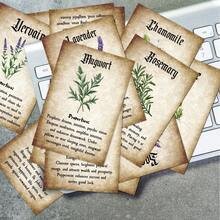 20张复古女巫草药魔法书卡片 - 植物插图及草药特性，适用于巫术、魔法 - 药剂师日志、天然疗法参考指南卡片 - 彩色 - 查看 6