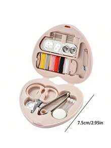 Sanrio Kit de costura de Hello Kitty, caja de almacenamiento en forma de corazón mini, juego de agujas de coser y hilo - Multicolor - Ver 2