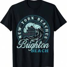 Brighton Beach Retro Wave Circle T-Shirt - 藍色 - 查看 1