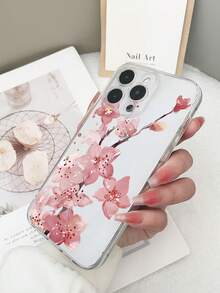 1 pieza Funda de teléfono transparente de TPU a prueba de caídas con estampado floral colorido compatible con iPhone 15/15Pro/15Plus/15ProMax/16/16Pro/16Plus/16ProMax/17/17Pro/17ProMax, Galaxy S23 Ultra/A14/A24, teléfonos Android compatibles con Redmi Note 12 Pro/Pixel 8/8 Pro - Multicolor - Ver 2