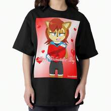 Sally Acorn Happy Valentines Day Oversized T-Shirt - Black - View 1