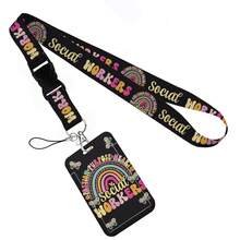 Cute Cat Cartoon Card Holder, ID Card Lanyard, Phone Strap, Key Chain, Neck Strap, Keychain, Bag Charm, Gift For Friends, Sisters, Teachers - Multicolor - View 72