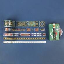 Bộ 5 cuộn băng dính Washi kiểu Trung Quốc, họa tiết Cổng Tử Cấm Thành, giấy dán tường họa tiết truyền thống phong cách cung điện hoàng gia, đồ dùng văn phòng phẩm. - Keo dán Hexi - Xem 10