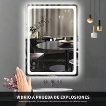 Espejo Con Luz Led Touch Para Baño Tricolor Antivaho 80*60cm Marco Blanco - por defecto - Ver 5