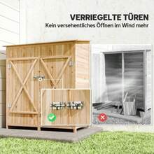 Garden Shed With Side Table, Made Of Fir Wood, 140 X 75 X 157 Cm