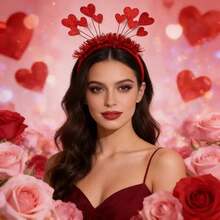 Heart-Shaped Headband, Glitter Headband For Valentine's Day, Party & Concert Headband, Adult Coil Heart-Shaped Headband, Valentine's Day Gift - Multicolor - View 8