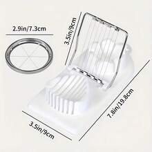 1pc Stainless Steel Egg Slicer With Plastic Handle - Manual Handheld Kitchen Tool, Precisely Cuts Eggs, Fruits And Vegetables - Durable, Easy To Clean, Suitable For Home And Restaurant Use, Kitchen Utensil | Egg Slicer | Durable Plastic Handle - Multicolor - View 8