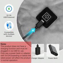 Hailicare USB加热肩颈垫，3档温度调节，柔软加热背肩垫，快速加热颈背垫，冬季电热背心，加热垫，柔软珊瑚绒材质，更保暖（不含移动电源）