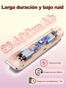 Depiladora para mujeres, afeitadora eléctrica para mujeres (aplicable para zona del vello púbico, axilas, piernas, brazos y rostro), recortadora de cabello de doble cabezal para mujeres, afeitadora 2 en 1 para zona bikini - Rosa Pálido - View 7