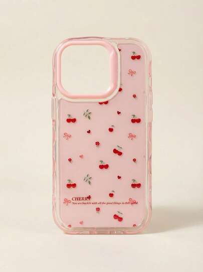 POKOJA LAND 可爱樱桃撞色波浪果冻粉色手机壳适用于 17 Pro Max 17 Pro 17 Air 16 Pro Max 14 Pro 13 12 15 Plus 11 肥皂软背礼物