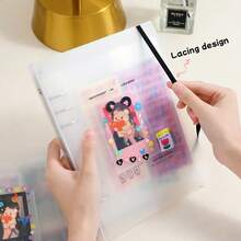 A5 Matte Loose-Leaf File Folder, 3-Inch Photo Album, Idol Fan Collection Mini Card Photo Album - Multicolor - View 3