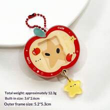 Ny glidande nyckelring med ram, nyckelring i akrylfotoram som rymmer 2,5 cm idolfoto, korthållare, bästa presenten till vänner - Multifärgad - Visa 15