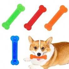 Pet Dog Chew Toys Rubber Bone Toy Aggressive Chewers Dog Toothbrush Doggy Puppy Dental Care For Dog Pet Accessories Dog Chewing Toys Durable Rubber Bone Puppy Teeth Cleaning Dental Care Multi Layered Textured Design Energy Release Mul - Multicolor - View 1
