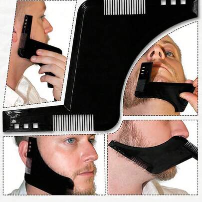 1pc Solid Color Men's Beard Shaper Tool Styling Comb, Suitable For Grooming And Styling Gym