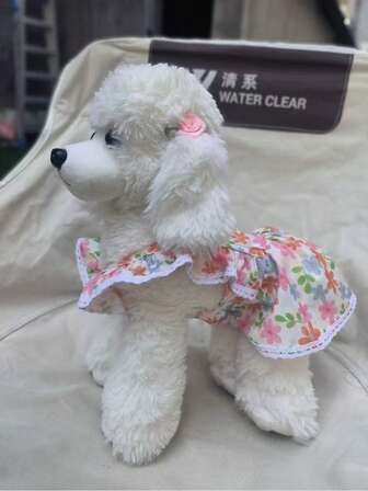 1 pieza Vestido de estilo princesa para mascotas Poodle/Shih Tzu/Teddy/Schnauzer - Dobladillo con volantes y falda con capas, con ribete de volantes, atuendo de verano ligero adecuado para perros pequeños/medianos, diseño fácil de usar con cintura elástica y cuello con volantes, ropa para mascotas para fotografía y bodas, colores suaves