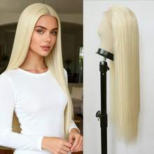 ZigZag Hair 24 Inch, 40 Inch Two Lengths Available Straight Synthetic Lace Front Wig - Pre-Plucked Natural Hairline Heat Resistant Fiber Wig - 13x4 Lace, 180% Density, Lace Front Wig - Gold - View 12