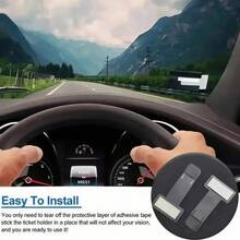 1/3/5pcs Car Dual-Use Card Clip, Can Clip Parking Tickets And Windshield Stickers, Multi-Functional. Designed To Fit Car Interior Space, Easily Store Various Tickets And Cards, Organize Clutter To Keep Interior Clean And Tidy, Universal Fit For All Car Models, Practical And Compact Car Accessory. - 1/3/5PCS Front Window Ticket Folder - View 13