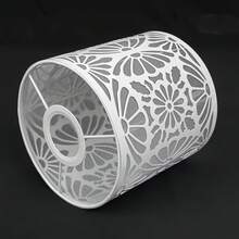 1个白色艺术装饰灯罩，时尚金属丝框架灯罩，花卉镂空设计灯罩，可替换台灯和吊灯灯罩，适用于客厅、书房、办公室、走廊、楼梯间、餐厅 - 白色 - 查看 9