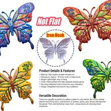 4 PEÇAS Decoração de Parede em Metal Vibrante de Borboleta, Escultura de Parede de Arte em Ferro Resistente à Ferrugem de 23,1 cm, Ornamento Decorativo Suspenso para Jardim, Pátio, Quintal, Varanda, Cerca - Presente Perfeito para Família, Amigos, Inauguração de Casa e Dia das Mães - Estilo A - Visão 5
