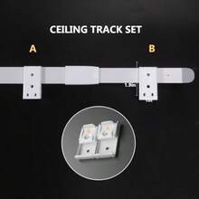 Riel de cortina de techo retráctil para cortinas, 3 a 6 pies, riel divisor de habitación con rodillos silenciosos y ganchos, ideal para sala de estar, recámara, ducha, RV, decoración hogar mexicano - 4,8 pies - 8,15 pies (1 juego) - Ver 4