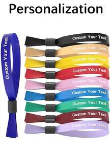 个性化缎面定制手链，配以滑动珍珠，适合各种场合，例如派对、生日派对和节日庆典。它们是成人派对、公司活动和聚会的理想之选，也是派对装饰、婚礼配饰、音乐会和展览赠品、节日用品、VIP手链和圣诞派对礼品的完美选择。 - 彩色 - 查看 2