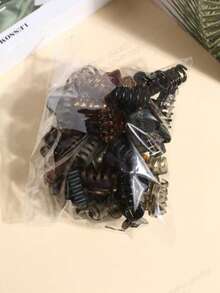 5/10/20/30/50个迷你芙蓉花装饰发夹，适合浓密头发，防滑发夹，可爱耐用，适合卷发和蓬松发型，哑光咖啡色，优雅（仅发夹，颜色随机） - 彩色 - 查看 14