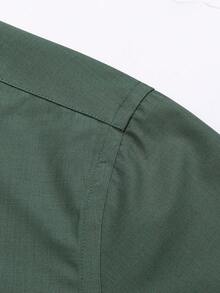 Men's Business Dress Shirts, 38% Bamboo Fiber, 62% Polyamide, Long-Sleeved, No-Iron, With A Slim Fit. Bamboo Fiber: Offers Good Moisture Absorption And Breathability, Is Comfortable To Wear And Naturally Antibacterial. It Is Wear-Resistant And Firm, Making The Shirt Less Prone To Deformation. - 軍綠色 - 查看 4