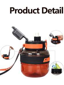 1pc 600ml/26oz Gradient Colorful Tumbler Cup, Gradient Grenade-Shaped Water Bottle With Handle Strap, Durable And Portable For Outdoor Sports, Running, Fitness, Swimming, Camping, Suitable For Various Festivals And As A Gift - Multicolor - View 5