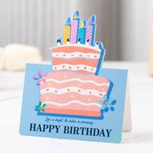 10张/套 3D生日贺卡，英文生日祝福明信片，派对装饰，生日祝福卡，生日礼物配件 - 彩色 - 查看 10