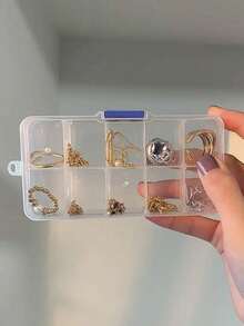 1个10格防尘防水卸妆棉发圈收纳盒 - 無色 - 查看 4