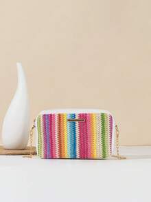 1pc Girls' Fashion Crossbody Bag & Coin Purse, Minimalist Metal Chain Strap, Suitable For Various Occasions - Multicolor - View 13