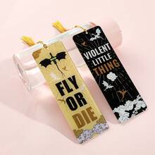 Marcapáginas creativo con diseño de Cuarto Ala - Marcapáginas de la historia del Caballero Dragón, suministros de lectura de acrílico con exquisitos borlas de seda, serie de marcapáginas de dragón gótico, el regalo de cumpleaños perfecto para amantes de los libros. - Rectángulo - Ver 9