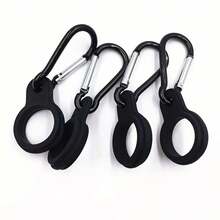 2pcs Outdoor Sports Water Bottle Accessories, Portable Water Bottle Accessories, Beverage Bottle, Backpack Accessories, Combining Climbing Hook And Leisure Cup Holder, Portable For Camping, Travel, Hiking, Running, Outdoor Sports, Sports Events, Convenient And Accessories, Fashionable Black Design, Aluminum Alloy Material - Multicolor - View 9