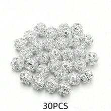 30pcs Shiny Round Beads Rhinestone Spacer Beads For Making Jewelry, DIY Bracelet Necklace - Diamond Ball - View 22