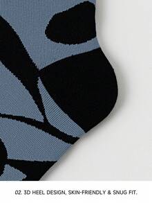 1/5 Pairs Unisex Couple Plant Leaf Graphic Art Design Breathable Cotton Crew Socks, Suitable For Travel, Home, Office, Holidays, Gift - Multicolor - View 6