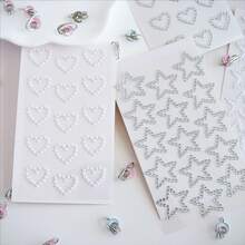 星形和心形珍珠水晶贴纸、钻石贴纸、自粘贴纸、亚克力贴纸、手工贴纸、女孩贴纸、生日礼物、情人节心形贴纸。适用于手工艺品、文具、水瓶、书籍、电脑等。 - 彩色 - 查看 7
