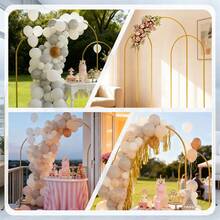 Metal Arch Backdrop,, Gold Arch Wedding Arch Frame (7.2ft, 6.6ft, 6ft, 5ft, 4ft), Balloon Arch Stand, Suitable For Birthday Party Supplies, Weddings, Graduation Decorations, Indoor/Outdoor Baby Party Supplies, Balloon Arch Decorations, Home Décor, New Year's Gifts, Revelación De Género . - 拱門架(金色) - 查看 6
