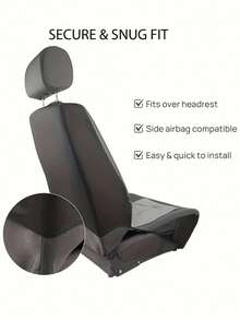 4/9pcs Real Leather Car Seat Covers, Waterproof Seat Protectors, Breathable Seat Covers, Universal Fit For Most Sedans, SUVs, Trucks, Luxury Ventilated Front Seat Covers With Lumbar Support, Rear Seat Covers. 9pcs Set Includes: 2 Front Seat Covers, 1 Backrest Cover, 1 Rear Seat Cover, 5 Headrest Covers. 4pcs Set Includes: 2 Front Seat Covers, 2 Headrest Covers. - A款式 - 查看 7